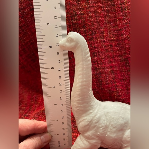 Brontosaurus Dinosaur Figurine Gold Tip Tail and painted nails! EUC. Like new - Picture 5 of 6